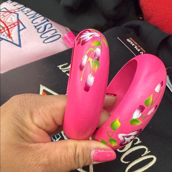 Pink Floral Bangle Set - Picture 3 of 3
